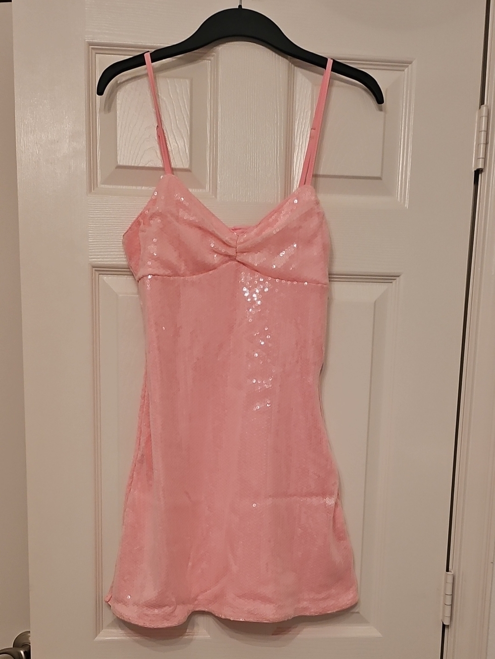SHEIN Pink Sequin Velvet Slip Dress